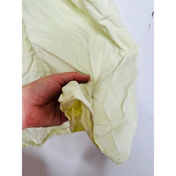 VINCE Green Cotton Square Neckline Three-Quarter Sleeves Draped Top Size 12 - Picture 8 of 13